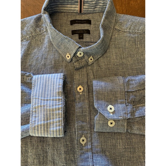 RW&CO Linen Button Up Long Sleeve Shirt Men's L Tailored Fit Comfort Cool Casual - Picture 9 of 16
